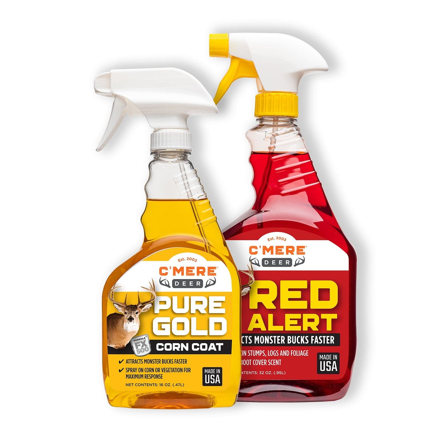 Deer Attractant Bundle By C'Mere Deer Pure Gold + Red Alert FX Combo.
