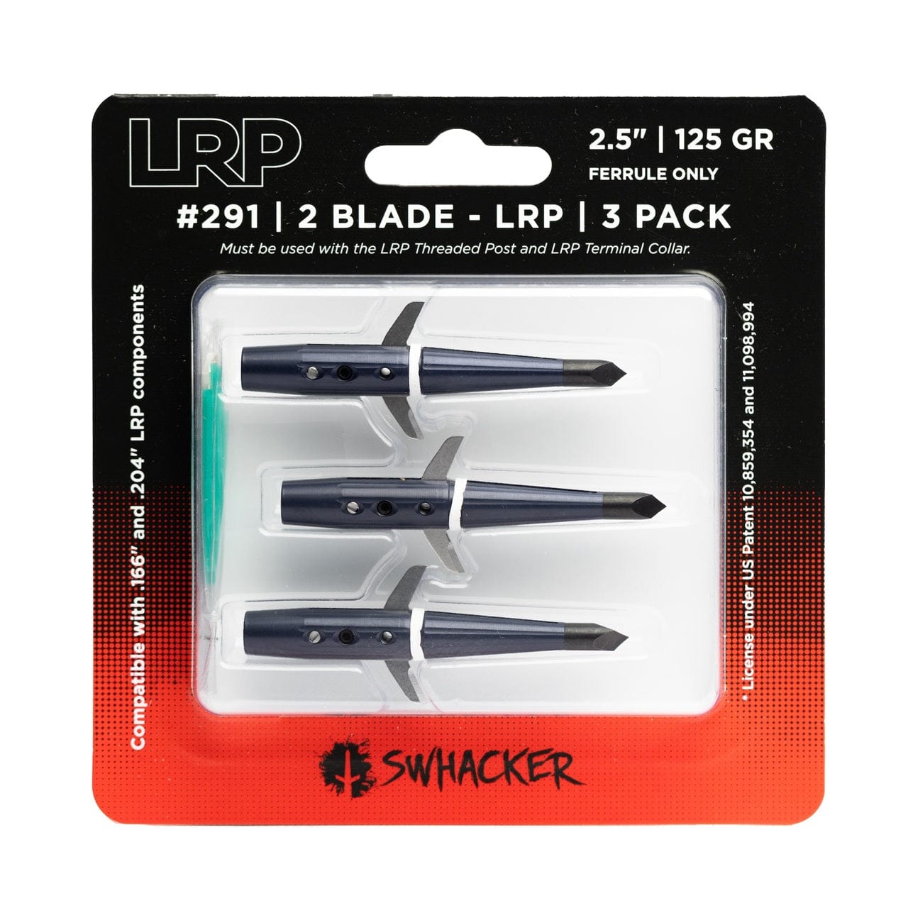 #291 Swhacker 125 Grain 2.5-inch Cut LRP - Ferrule Only