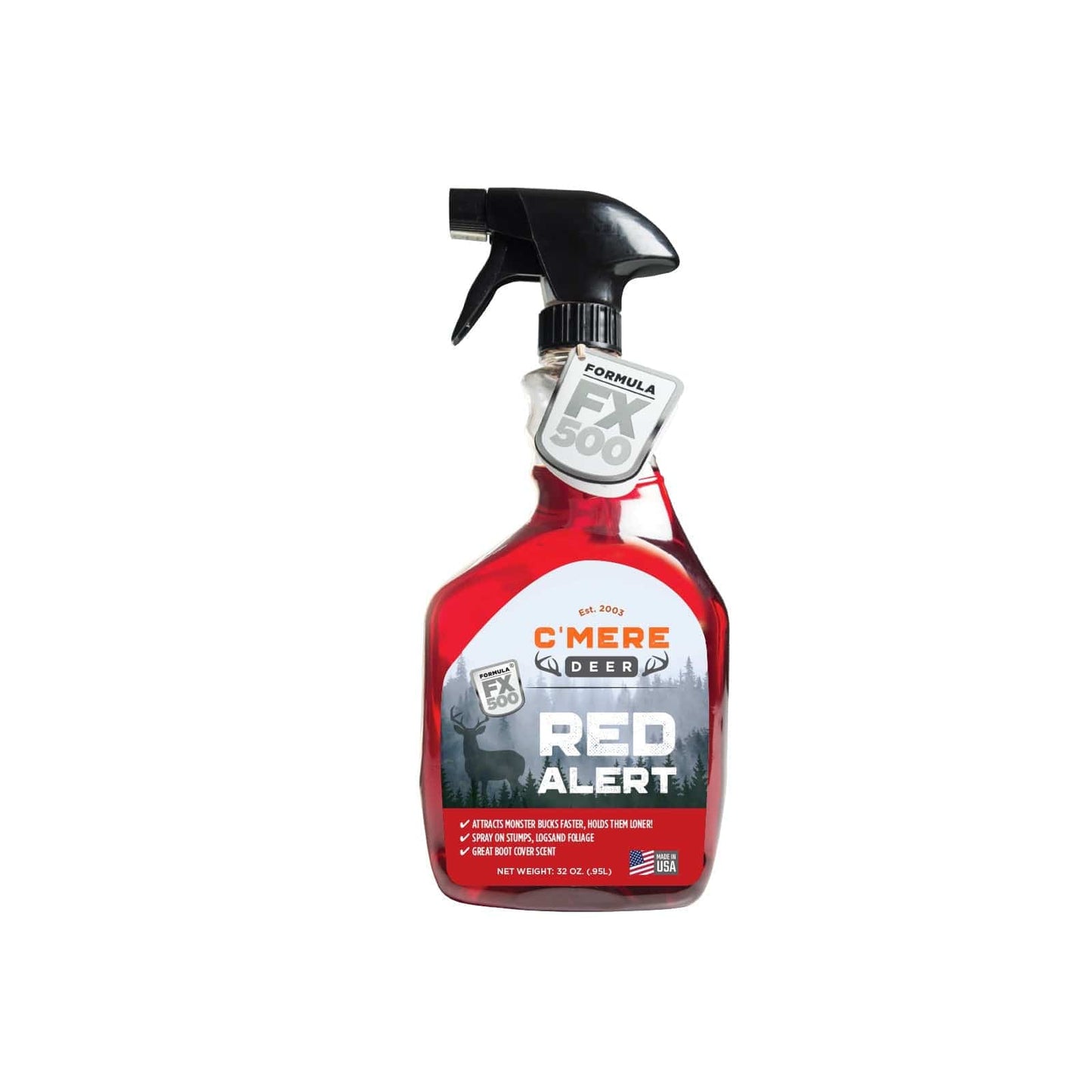 Red Alert Deer Attractant Spray with Cover Scent – Masks Odor, Lures Bucks