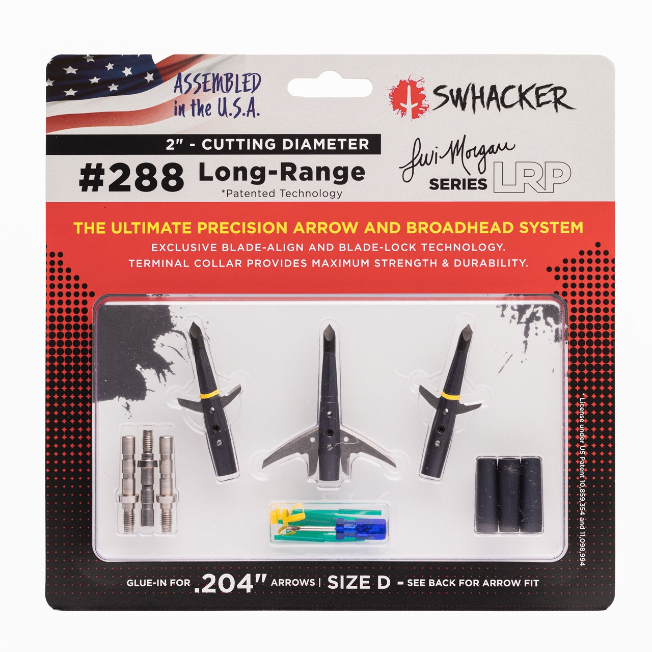 Arrow Broadhead Kit #288 Swhacker LRP .204" 2-inch Cut Size D (3-Pack) Front Of Package