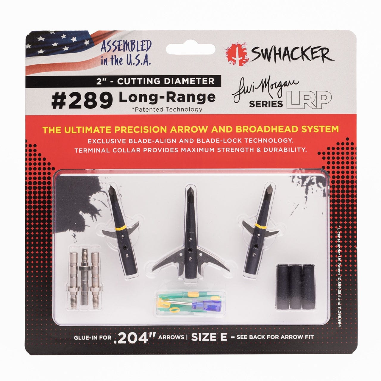 Arrow Broadhead Kit #289 Swhacker LRP .204" 2-inch Cut Size E (3-Pack) Front Of Package